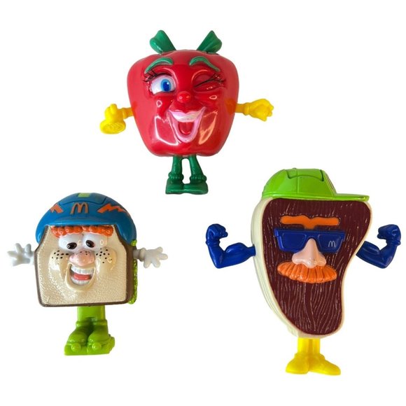 6 McDonald’s Happy Meal Toy Food Fundamentals Changeable Set Milk Apple Steak - Picture 7 of 16
